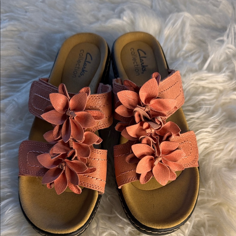 Clarks Coral Floral Slide Sandals